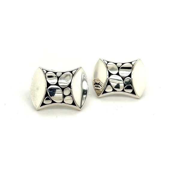 John Hardy Estate Mens Pebble Cufflinks Sterling Silver JH33